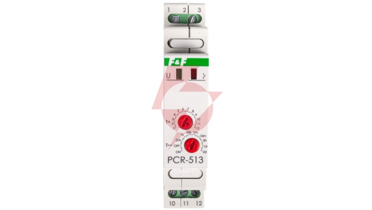 Przekaźnik czasowy 1P 10A 0,1sek-576h 12-264V AC/DC opóźnione załączenie PCR-513UNI