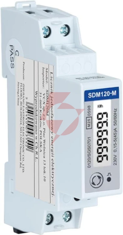 Licznik energii jednofazowy z modbus dwukierunkowy vcx sdm120m (mid)