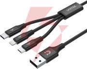Unitek przewód ładujący usb 3 w 1 czarny