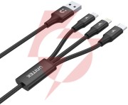 Unitek przewód ładujący usb 3 w 1 czarny