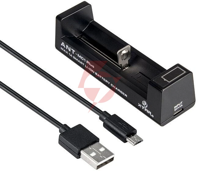 Ładowarka do akumulatorów cylindrycznych li-ion 18650 xtar ant mc1 plus micro usb-b