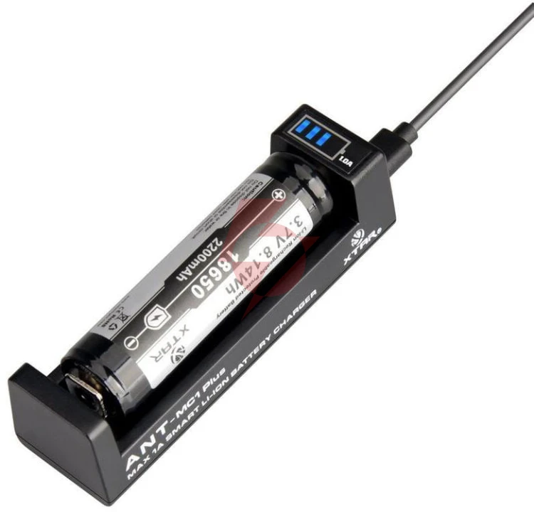 Ładowarka do akumulatorów cylindrycznych li-ion 18650 xtar ant mc1 plus micro usb-b