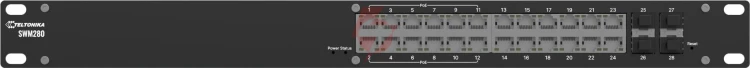 Teltonika swm280 switch przemysłowy 24xge 4xsfp 12xpoe+(swm280000200)