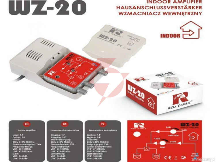 Wzmacniacz dvb-t/t2 wz-20 red eagle