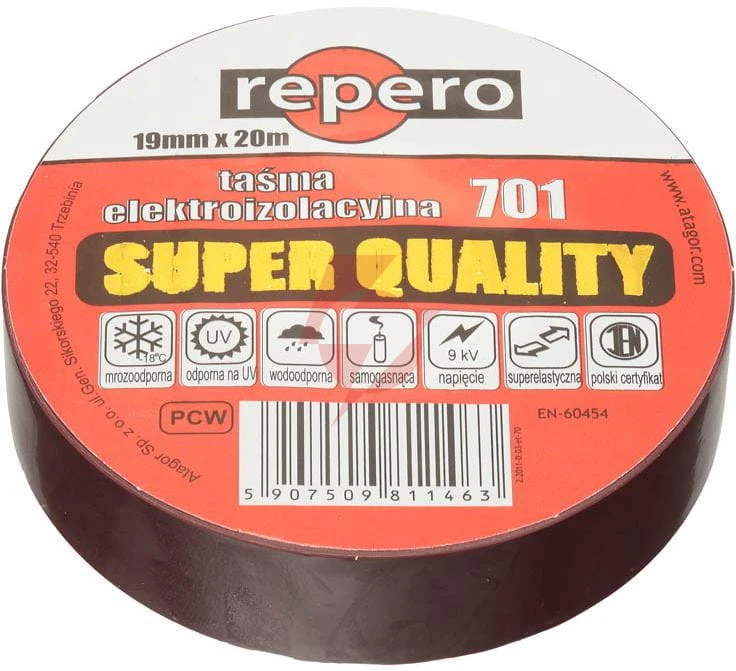 Taśma izolacyjna repero 701 brązowa 19mmx20m