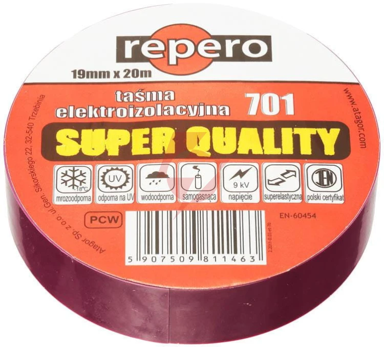 Taśma izolacyjna repero 701 fioletowa 19mmx20m