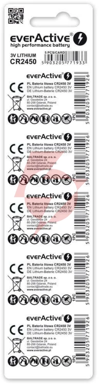 Bateria cr2450 everactive (blister 5 szt.)