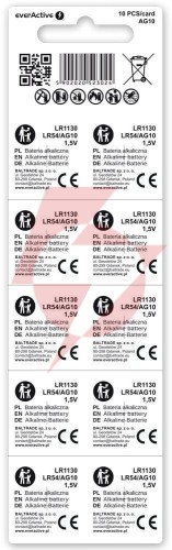 Bateria ag10 / g10 / lr54 / lr1130 everactive 1,5v (blister 10 szt.)