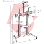 Mobilny stojak+uchwyt do tv 60-100″ 100kg s-15-al art vesa max 1000×600 heavy duty