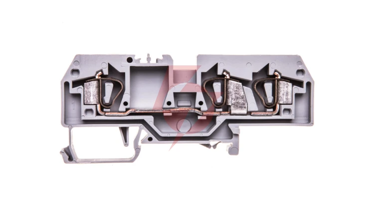 Złączka szynowa 3-przewodowa 6mm2 szara 282-681