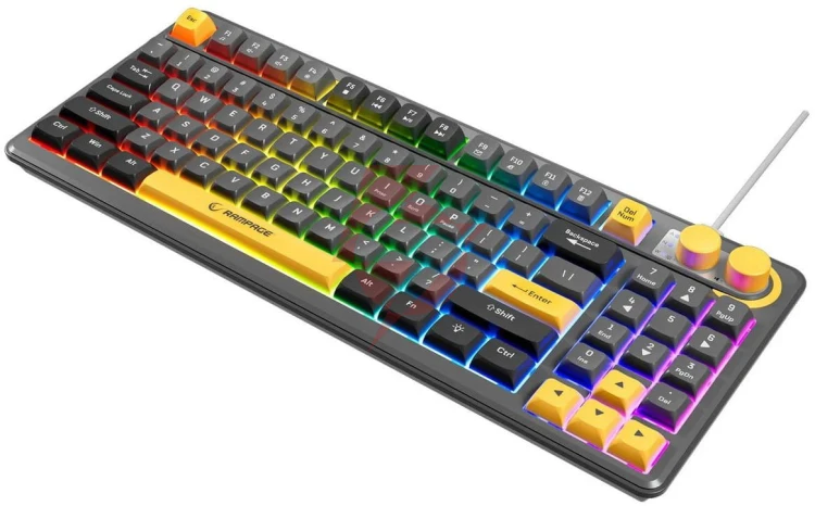 Klawiatura przewodowa rampage cyclone knob rgb 90%