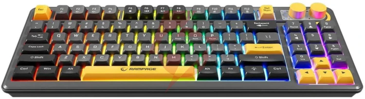 Klawiatura przewodowa rampage cyclone knob rgb 90%