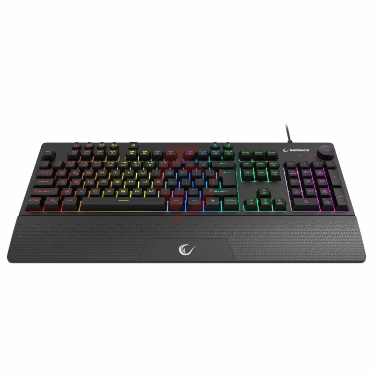 Klawiatura przewodowa rampage simula rgb makro czarna z podstawką