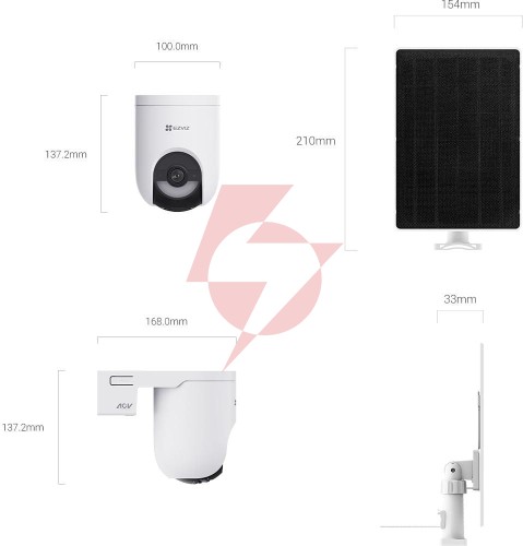 Kamera ip ezviz hb8 lite 4g wi-fi 4mp z panelem solarnym 5w