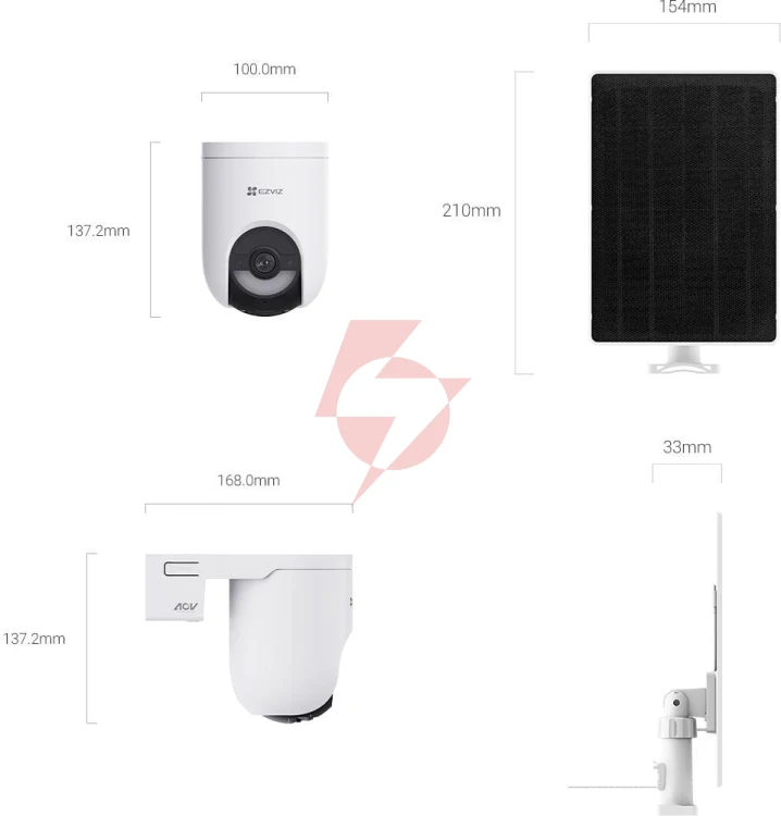 Kamera ip ezviz hb8 lite 4g wi-fi 4mp z panelem solarnym 5w