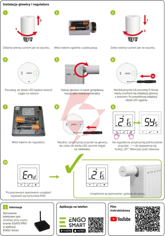 Engo controls inteligentny zestaw ogrzewania (e25-batb-4 + etrv-m30)
