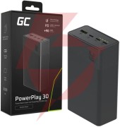 Powerbank greencell powerplay 30 30000mah szybkie ładowanie 22,5w 3x usb-c pd 1x usb-a