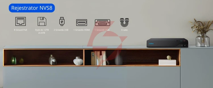 Rejestrator ip reolink nvs8 8-kanałowy poe
