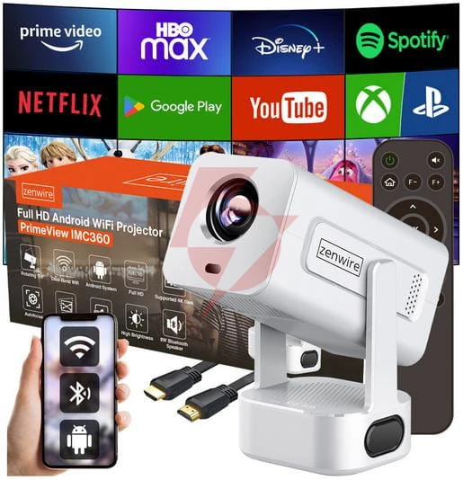 Mini projektor zenwire primeview imc360 android 13/wifi/350/full hd