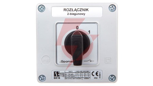 Łącznik krzywkowy 0-1 2P 16A w obudowie SK16-1.828OB11