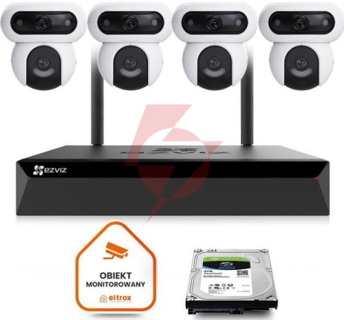 Zestaw do monitoringu wi-fi ezviz 4x h90 4mp+4mp
