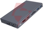 Orico stacja dokująca z obudową m.2 nvme, aktywna pd 100w, hdmi 2.0, audio, rj-45, czytnik kart