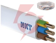 Przewód elektryczny drut płaski ydyp 450/750v 4x1,5mm2 nkt biały 100m