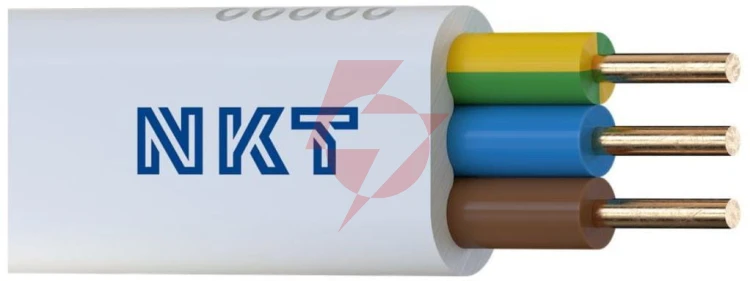 Przewód elektryczny drut płaski ydyp 450/750v 4x1,5mm2 nkt biały 100m