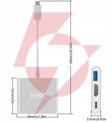 Adapter przejściówka zenwire 3w1 mhl hub usb c hdmi 4k byl-2008n
