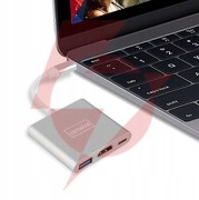 Adapter przejściówka zenwire 3w1 mhl hub usb c hdmi 4k byl-2008n