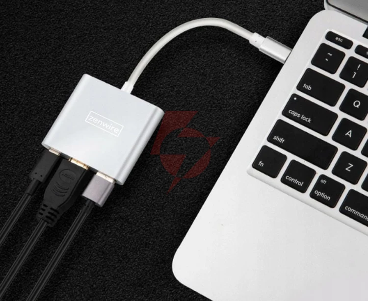 Adapter przejściówka zenwire 3w1 mhl hub usb c hdmi 4k byl-2008n