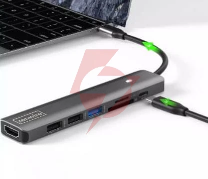 Hub adapter usb-c 7w1 hdmi 4k usb 3.0 sd pd zenwire bs-hc703