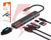 Hub adapter usb-c 7w1 hdmi 4k usb 3.0 sd pd zenwire bs-hc703
