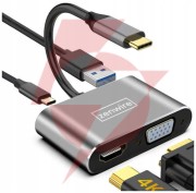Adapter hub przejściówka usb-c 4w1 hdmi 4k vga usb zenwire byl-2310