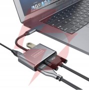 Adapter hub przejściówka usb-c 4w1 hdmi 4k vga usb zenwire byl-2310