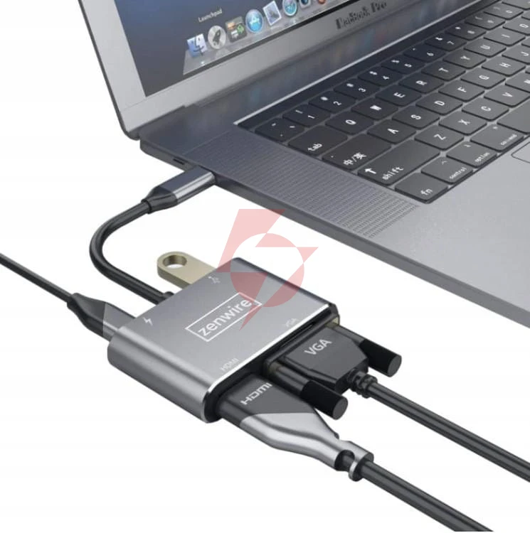 Adapter hub przejściówka usb-c 4w1 hdmi 4k vga usb zenwire byl-2310