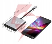 Adapter hub przejściówka usb- c 4w1 2x hdmi 4k usb 3.0 zenwire byl-2309