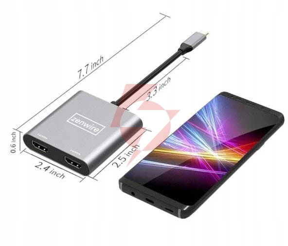Adapter hub przejściówka usb- c 4w1 2x hdmi 4k usb 3.0 zenwire byl-2309