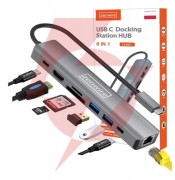 Hub usb-c przejściówka adapter 8w1 hdmi 2.0 4k 60 hz gigabit ethernet 1000 mbps zenwire hub81