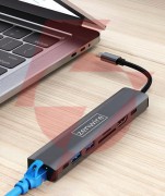 Hub usb-c przejściówka adapter 8w1 hdmi 2.0 4k 60 hz gigabit ethernet 1000 mbps zenwire hub81
