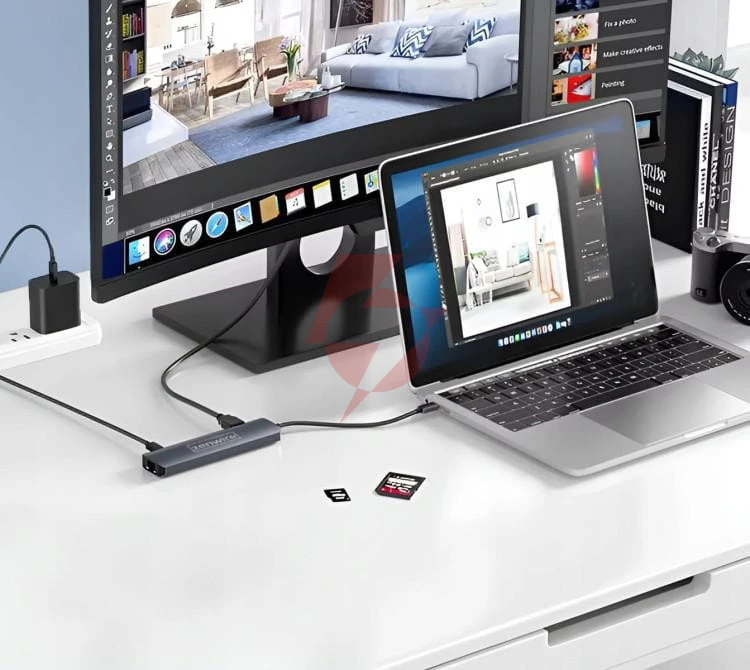 Hub usb-c przejściówka adapter 8w1 hdmi 2.0 4k 60 hz gigabit ethernet 1000 mbps zenwire hub81