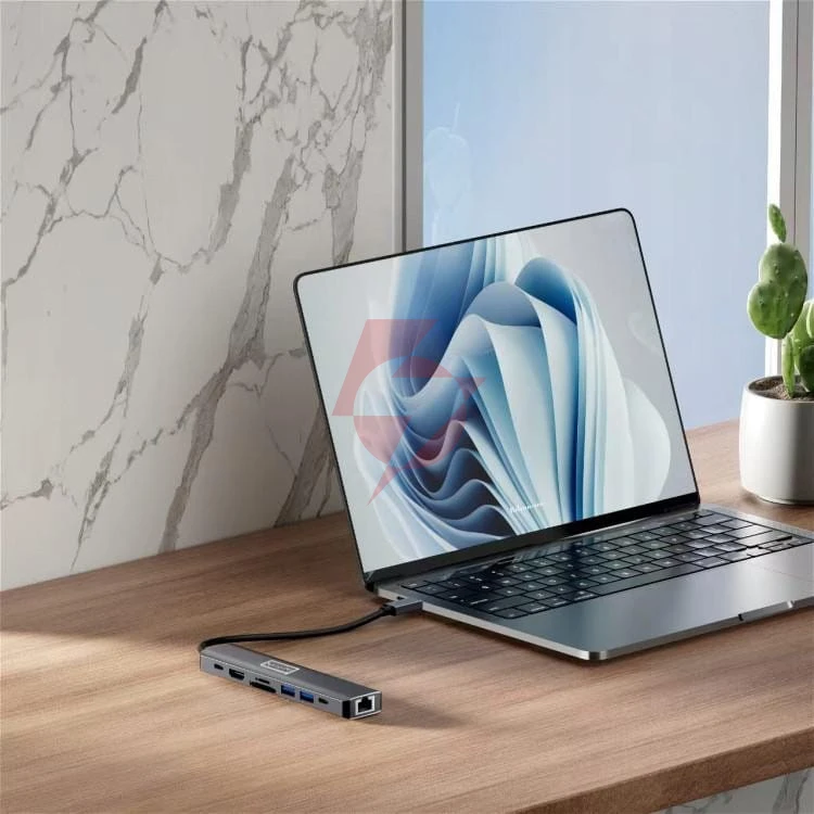 Hub usb-c przejściówka adapter 8w1 hdmi 2.0 4k 60 hz gigabit ethernet 1000 mbps zenwire hub81