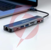 Hub usb-c przejściówka adapter 8w1 hdmi 2.0 4k 60 hz gigabit ethernet 1000 mbps zenwire hub81