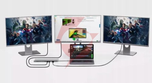 Hub adapter usb-c 12w1 stacja dokująca 2x hdmi 4k ethernet rj45 usb 3.0 byl-2211