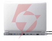 Hub adapter usb-c 12w1 stacja dokująca 2x hdmi 4k ethernet rj45 usb 3.0 byl-2211
