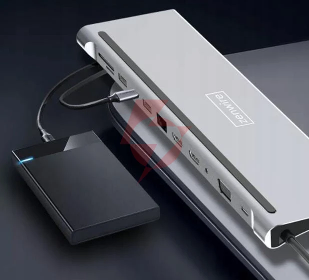 Hub adapter usb-c 12w1 stacja dokująca 2x hdmi 4k ethernet rj45 usb 3.0 byl-2211