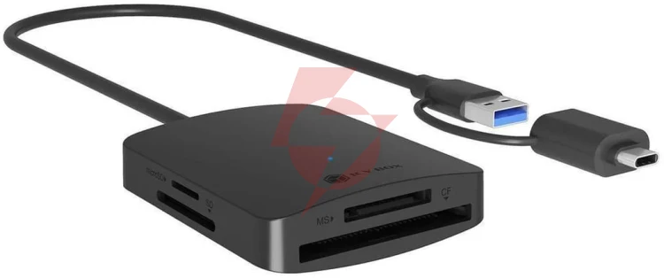 Czytnik kart cf tf sd microsd icybox  type-c+a, ib-cr302-cu3