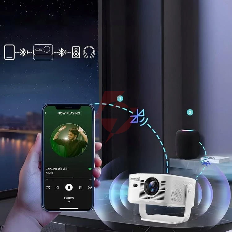 Mini projektor przenośny rzutnik android 14 wifi zenwire primeview imc460 pro