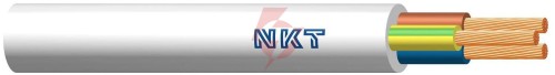 Przewód elektryczny giętki linka h05vv-f owy 3x2,5mm2 300/500v nkt biały 100m