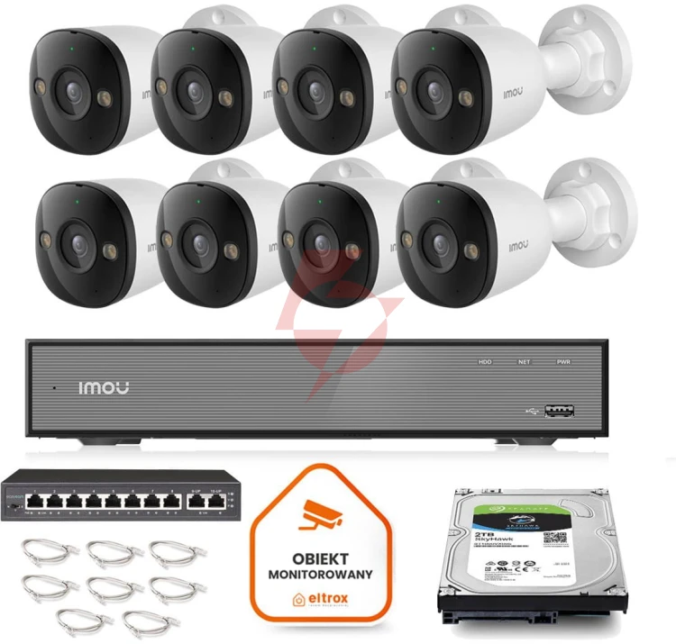 Zestaw monitoringu imou 8x kamera ps3e-8q0 8mp poe